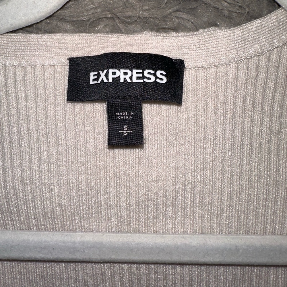 Express Beige Ribbed Knit Top Size (S-P) - Picture 2 of 4